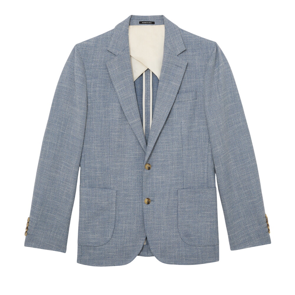 REISS Manci Single-Breasted Herringbone Blazer Tailored-Fit